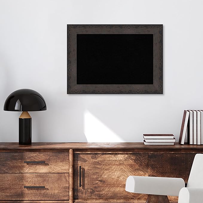 Amanti Art Black Cork Board for Wall, 21x29 Vision Board with Black Wood Frame, Medium Corkboard Office Decor for Home Organization, Modern Corkboard Pinboard to Display Items for Home Organization