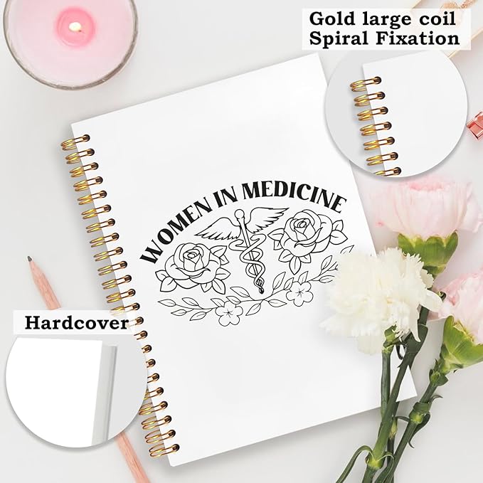 SNNDER Female Nurse Doctor Notebook Journal, Medical Journal, Female Doctor Gifts, Nurse Gifts for Women, Women in Medicine Hardcover Spiral Notebook 5.5x8.3 Inch
