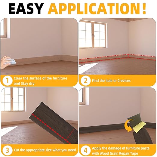 GSCIT Club Red Walnut Wood Tape, 2.3 inch X 15ft Self Adhesive Wood Grain Tape Red Walnut Repair Patch for Tables, Chairs, Baseboards, Doors, Windows, Floors, Handicraft DIY.