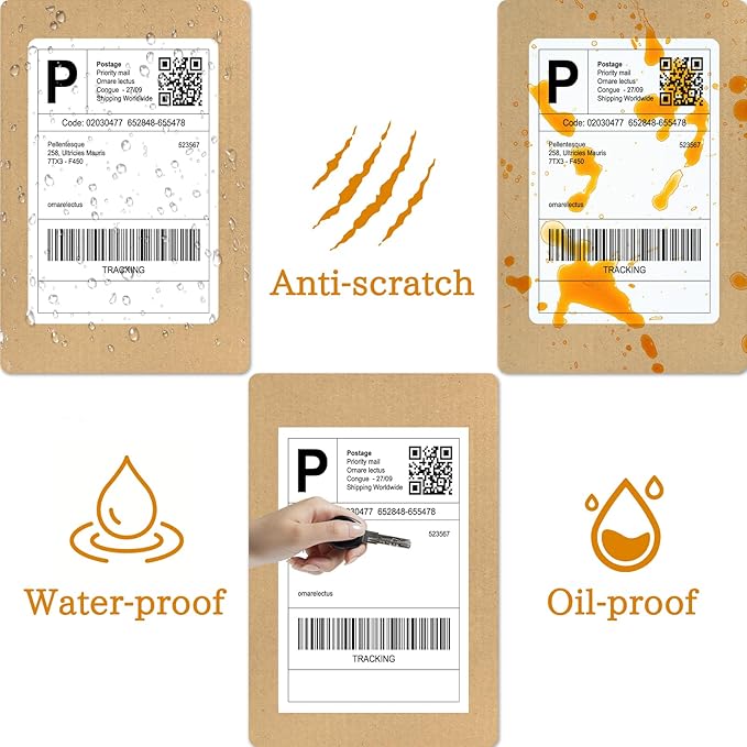 4 x 6 Fanfold Thermal Shipping Labels, 100 Laels Thermal Shipping Labels for FedEx Shipping Label, Compatible with JADENS,iDPRT, Munbyn Printers.