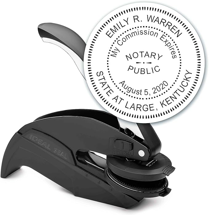 MaxMark Notary Seal Round Embosser for Kentucky State - Includes Gold Burst Seal Labels (50 Count)