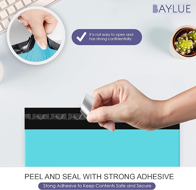 Teal Large Poly Mailers 19x24 Inch | Strong Adhesive Self-Seal Mailer Bags | Tear, Tamper, Water Resistant Shipping Envelopes | Thick Strong polymailer Bags XL Clothing Shipping Bags | 100 Pcs Bulk