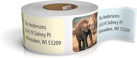 Customized Personalized Address Labels - Made in The USA by Kenco (Wild Animals, 250 Labels)