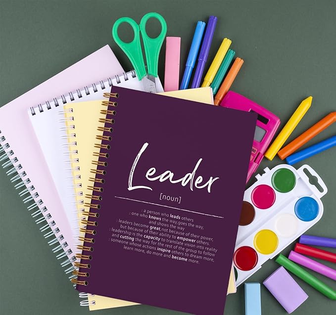 OXW Purple Meeting Notebooks for Work, Leadership Gifts Office Work Notebook Journal for Writing Note Taking, Thank You Gifts for Women Men Leader Mentor Boss Manager Principal, 5.5"x8.3"