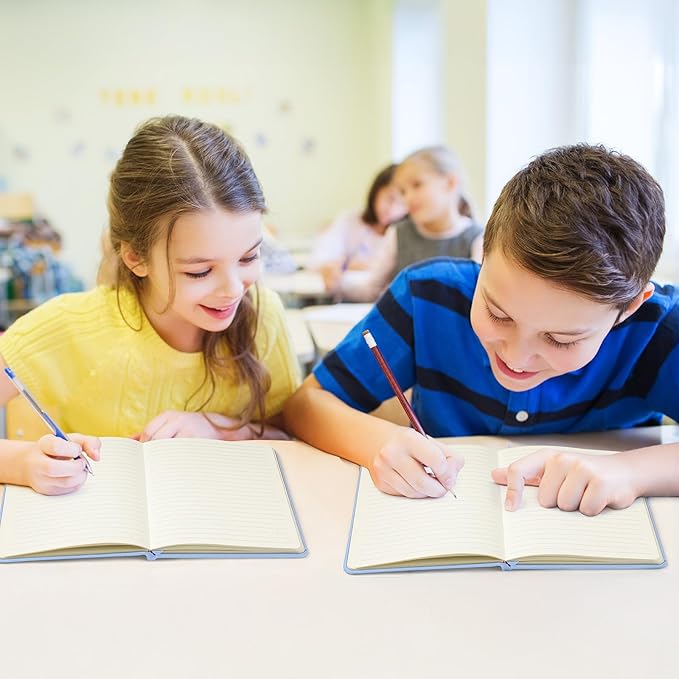 Honoson 20 Pack Lined Journal Notebooks A5 Hardcover Executive Notebook 5.5" x 8.3" PU Leather Wide Ruled Journals Bulk with Elastic Band for Home Business Office School Supplies(Light Blue)