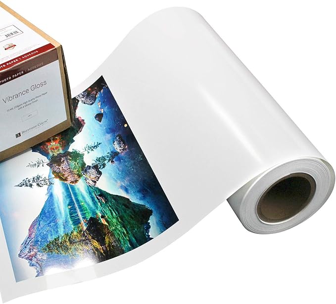 Vibrance Gloss Photo Printer Paper 10 mil 255 gsm Glossy Finish Premium Photo Paper Roll on 3in Core 17 inches x 10 feet Works with Most Inkjet Printers Including Professional Makes and Models