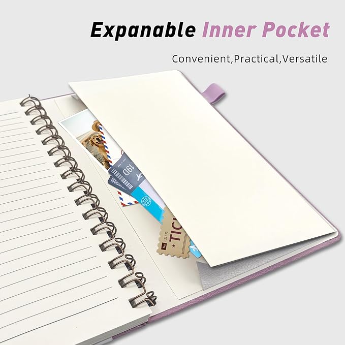 Lined Spiral Journal Notebook for Women & Men, College Ruled Hardcover Notebook for Work & Note Taking, Journals for Writing, 100 GSM, Business, School, 140 Pages, A5(5.8"x8.5") - Pink