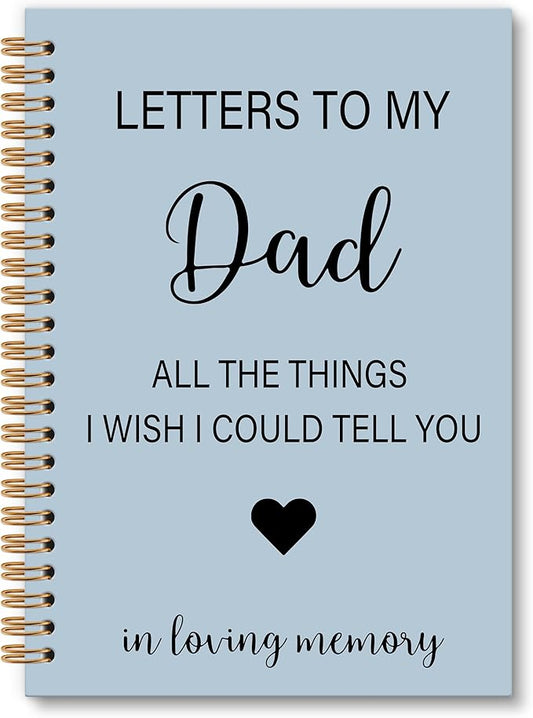 Memorial Gifts for Loss of Dad Grief Notebook Journal, Letters to My Dad in Heaven Journal, Sympathy Notebooks Gifts for Loss of Dad Father, In Loving Memory Sympathy Gifts, 6x8.2In（Blue）