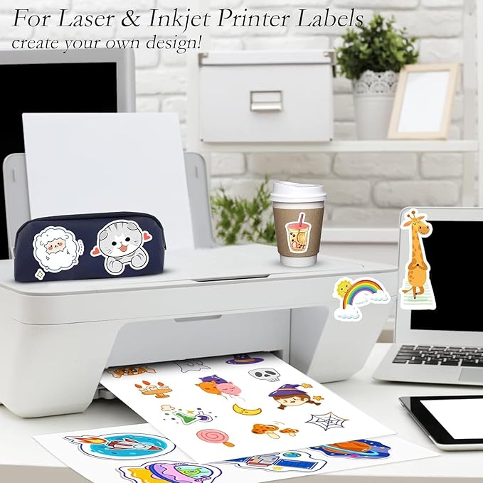 5000 Full Sheets Sticker Paper for Laser & Ink Jet Printers, 8.5" x 11" Full Sheet Address Shipping Label, 5000 Sheets 5000 Labels