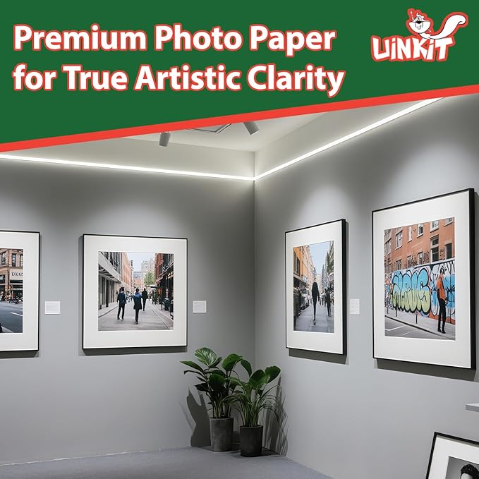 Uinkit Glossy Photo Paper 13x19inches100 Sheets 180Gsm 48lbs Professional Glossy Photographic Paper Compatible with Inkjet Printer Use DYE INK 180GSM