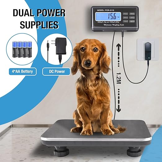 SurmountWay Shipping Scale 660lbs LCD Digital Platform Heavy Duty Portable Stainless Platform for Postal Shipping Scale Industrial Floor Scale W/ 14"X 12"