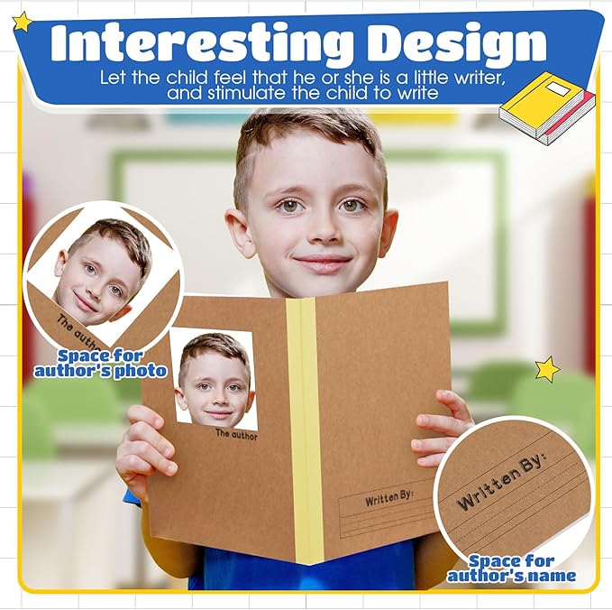 Henoyso 10 Pcs Primary Composition Notebook 9 3/4 x 7 1/2 Inch Kids Journal, Back to School Supplies, K-2 Primary Writing Notebook for Kids Student Draw and Write Story Journal (Macaron Color)