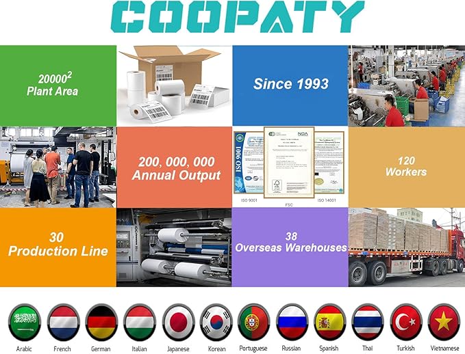 Coopaty FBA 6 UP Shipping Labels, 3-1/3 x 4 Sticker Labels Address Labels Compatible Laser/Ink Jet Jet Printers (4000 Sheets,24000 Labels)