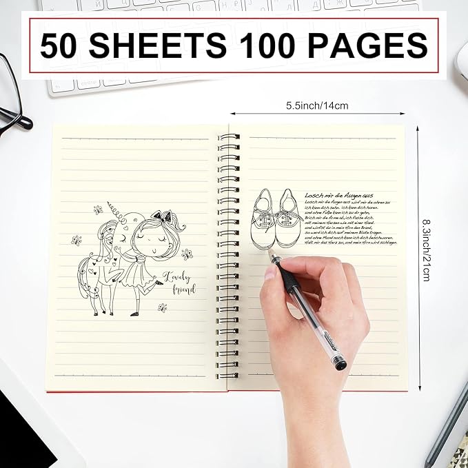 Yahenda 18 Pcs Spiral Notebook Bulk A5 Journal Lined 8.3'' x 5.5'' Writing Composition Paper Small Notepad Subject Notebook for Students Office Business Back to School Supplies (Red)