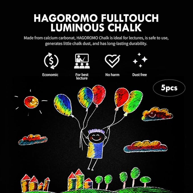 Hagoromo Fulltouch Luminous Chalk 1 Box [5 Color Mix/5 Pcs]