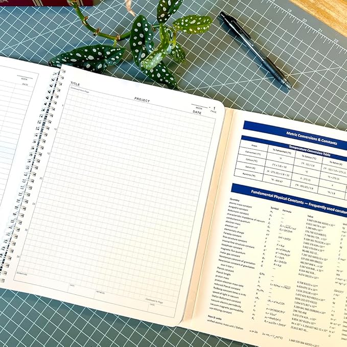 BookFactory Carbonless Lab Notebook/Laboratory Duplicator Book (Scientific Grid Format) - Contains Carbon Copies 8.5" x 11". 100 Sets of Pages, 200 Sheets Total [Wire-O Bound] (LAB-100-WTG-D)