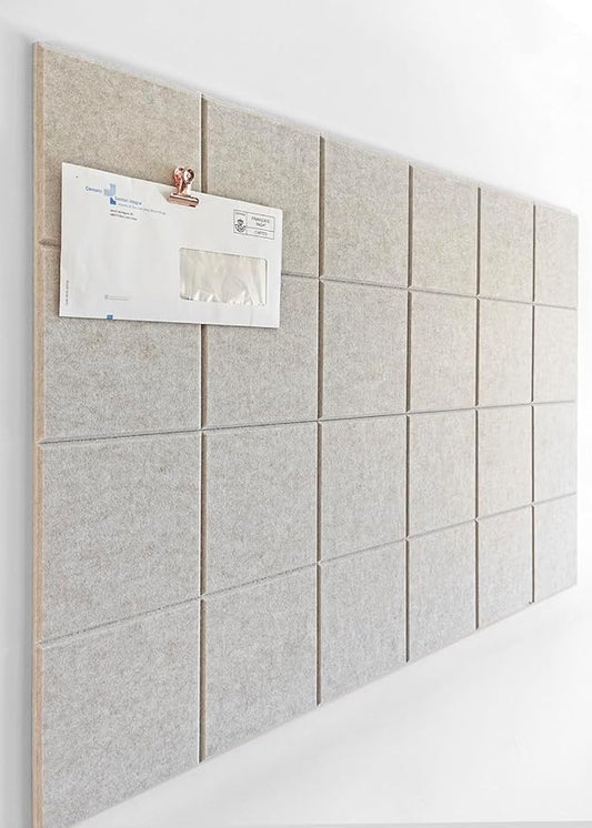 Cork Board 24 x36 Alternative - 6 Pack Felt Wall Tiles with Safe Removable Adhesive Tabs, Cork Boards for Walls Cork Board for Home Office Pin Board Tack Board - Ivory