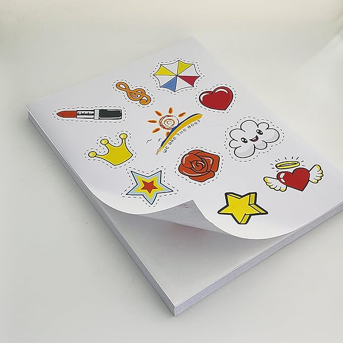 8.5" x 11", 25 Sheets, 25 Printable White Sticker Paper, Full Sheet Shipping Labels for Laser & Inkjet Printers, Letter Size