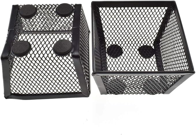 HAHIYO Stackable Paper Clip Mesh Holder cup 2.2" Height 2 Pack Black Sturdy PaperClip Holder Container for Desk Drawer Organizer Collection for Home Office School Soft Foam Feet No Sharp Edges