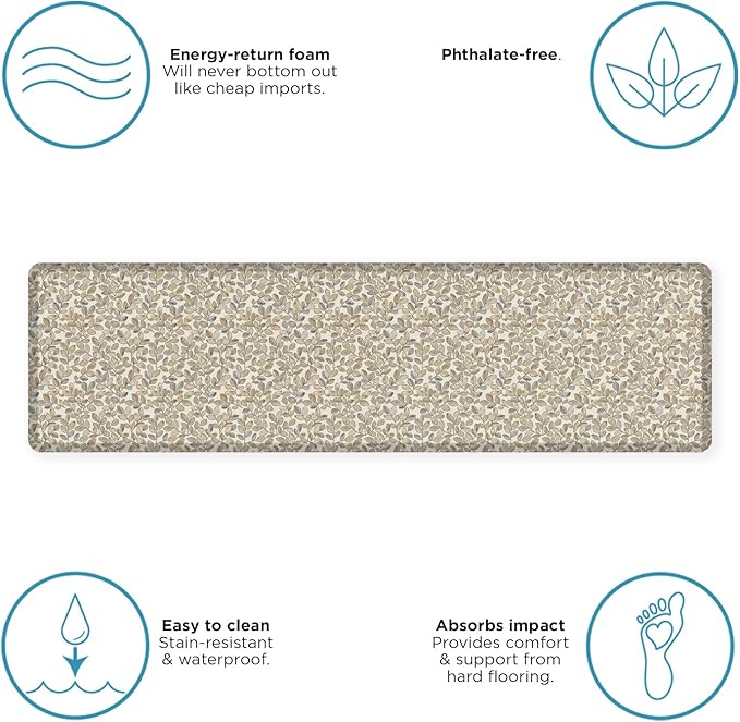 GelPro Designer Comfort Orchard Almond Kitchen Mat 30x108