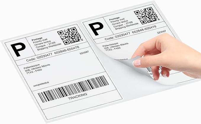 Coopaty Half Sheet Shipping Labels 8.5" x 5.5" Sticker Labels for Laser & Ink Jet Printers, 2 Per Page Self Adhesive Mailing Labels for Packages (2000 Labels)