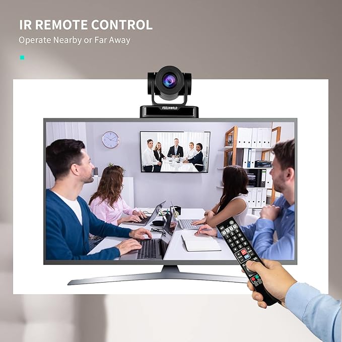 FEELWORLD USB10X USB PTZ Video Conference Camera with 10X Optical Zoom 1080P for Live Streaming Church Business Education Medical Conference Room Camera System