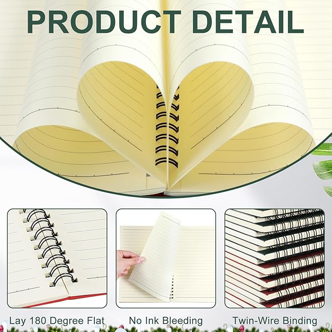 Yahenda 18 Pcs Spiral Notebook Bulk A5 Journal Lined 8.3'' x 5.5'' Writing Composition Paper Small Notepad Subject Notebook for Students Office Business Back to School Supplies (Deep Green,Red)