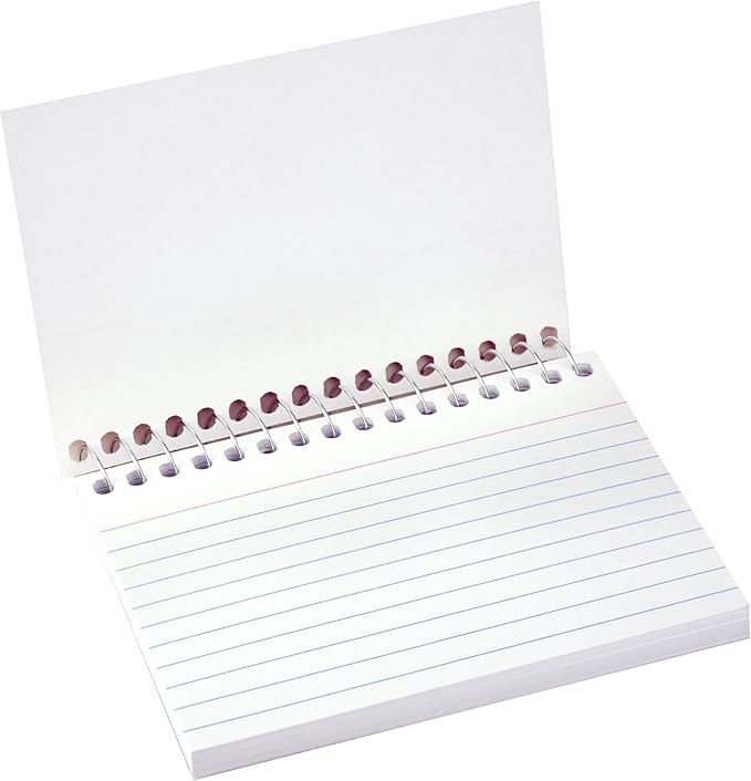 C-Line 3” x 5” Spiral Bound Index Card Notebook, Ruled, 50/PK (48809) (Pack of 4)