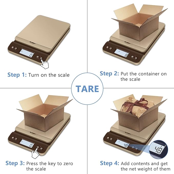QP Digital Shipping Postal Scale, 86lb/0.1oz Accuracy Postage Scale with Hold/Tare Function, LCD Display, Flip-up Holder Package Scale, UPS Postal Scale for Packages, Battery & Tape Measure Included