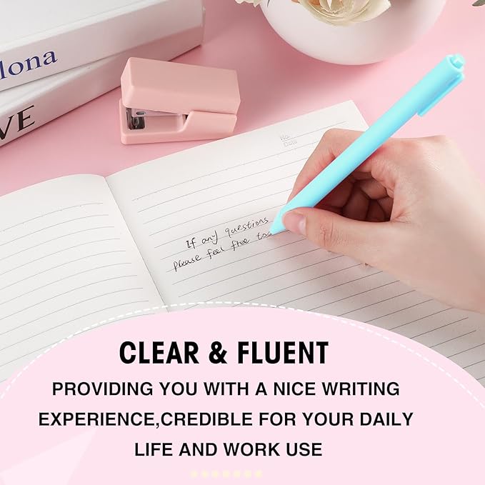 Fulmoon 50 Pcs Ballpoint Pens Bulk Retractable Comfortable Writing Pens Cute Back to School Supplies in Medium Point 1.0 mm for Teacher Student Bridal Shower Baby Shower(Rainbow Colors,Black Ink)