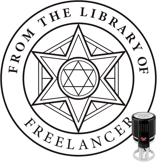 Custom Ink Stamp | Personalized Self Inking Stamp Gifts for Book Lovers, Readers, Teachers | 5 Ink Colors (Star-04)