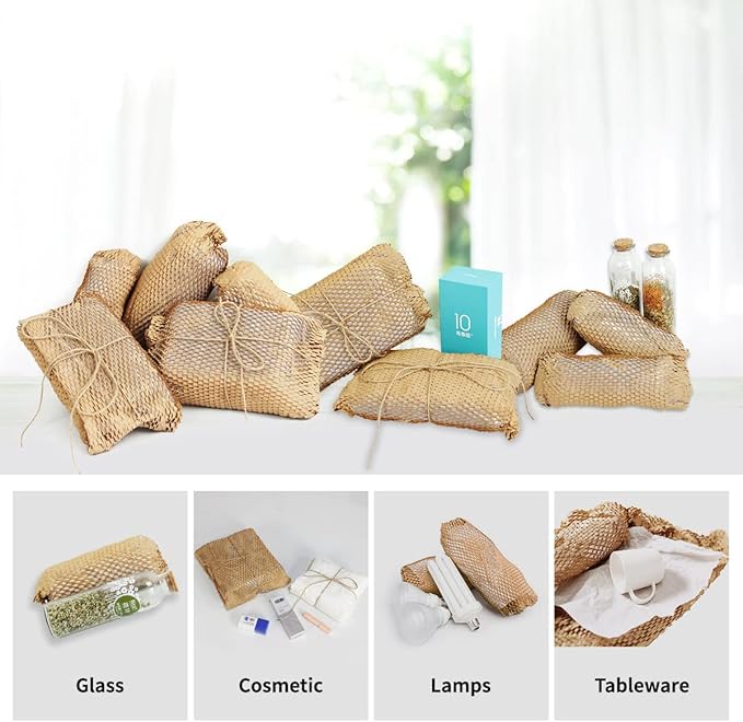 Honeycomb Cushioning Wrap Paper Roll 20" x 1500' Expanding Honeycomb Kraft Packing Paper for Gift Moving Packing