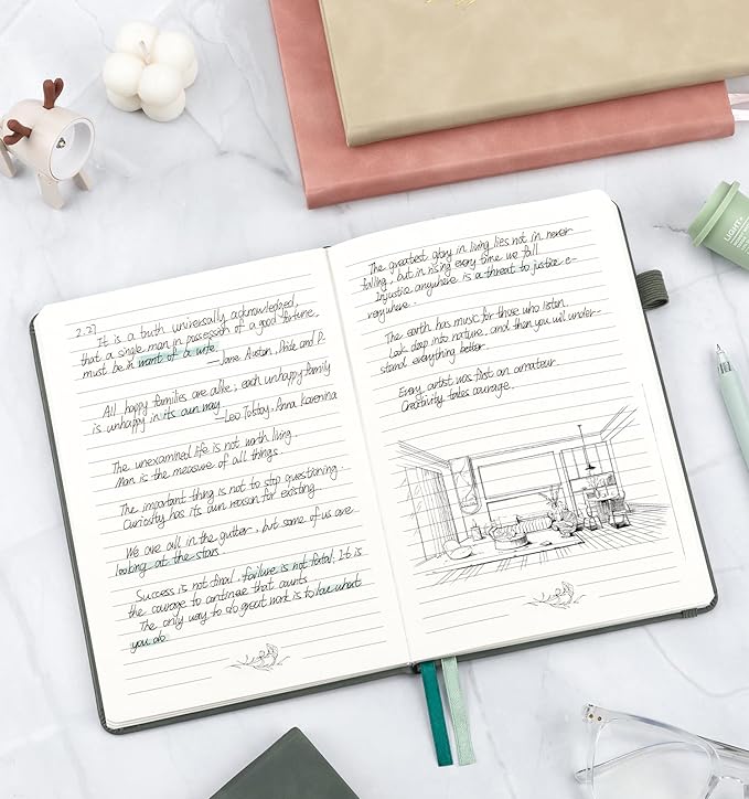 Lined Journal Notebook For Women Men, 200 Pages A5 Hardcover Leather Journals For Writing College Ruled Notebook For Work School Note Taking Business Diary Notepad 5.7'' X 8.3''-White