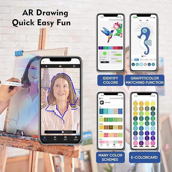 YHC 80 Colors Alcohol Markers for Artists, Free APP for Coloring, Dual Tips Alcohol-Based Markers for Drawing,Painting and Sketching, Great Gift Idea for Kids and Adults