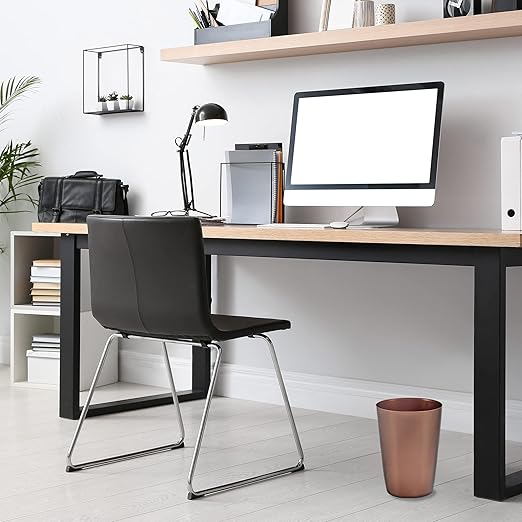 HOLDN’ STORAGE Small Trash Can - Set of 2 Open Top Waste Bin of 1.58 Gallon, Compact Waste Can Perfect for Bathroom, Kitchen, Office, Dorm - Durable Garbage Can - Copper