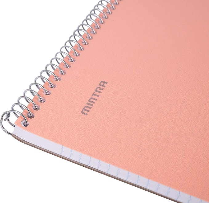 Mintra Office TOP BOUND Durable Spiral Notebooks (Lavender, Salmon, Sage Green, College Ruled 3pk)