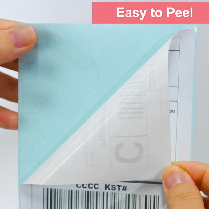 L LIKED 4"x 6" Direct Thermal Labels White Perforated Shipping Labels, 250 per Roll, 20 Rolls - Commercial Grade