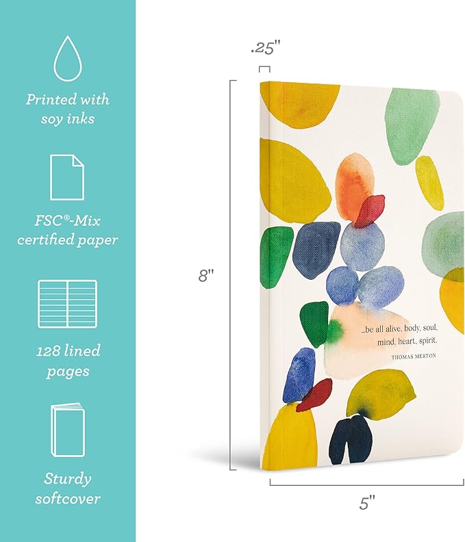 Compendium Softcover Journal - Be all alive, body, soul, mind, heart, spirit. – A Write Now Journal with 128 Lined Pages, 5”W x 8”H