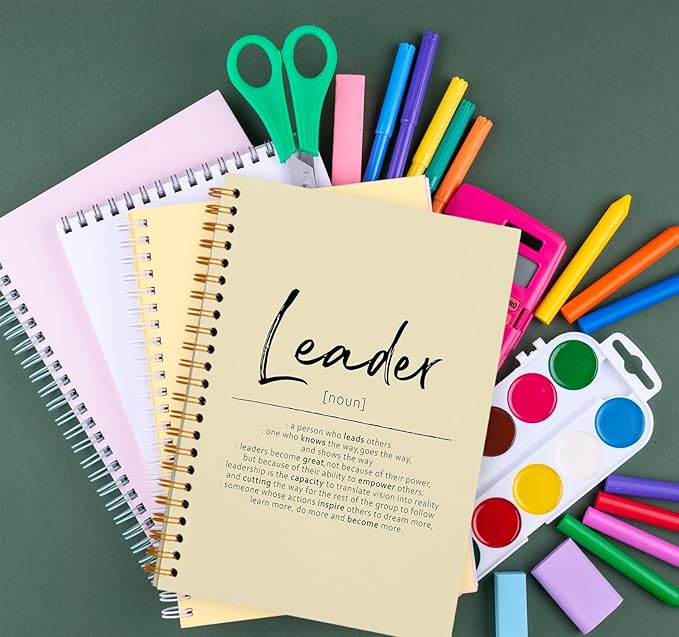 OXW Thank You Gifts for Leader, Meeting Notebook for Work, Appreciation Gift for Mentor Boss Manager, Office Supplies Leadership Gifts, Cream College Ruled Hardcover Spiral Notebook 5.5 x 8.3