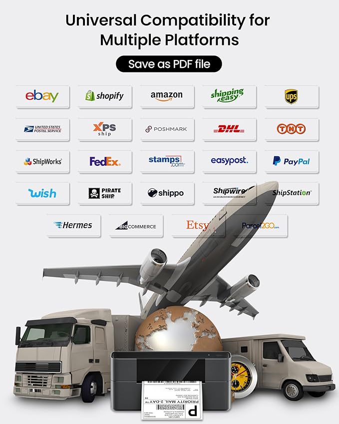 Itari Shipping Label Printer, 245BT Thermal Label Printer 4x6, Bluetooth Label Printers for Small Business, Support iOS, Android, Windows, Amazon, Shopify, USPS