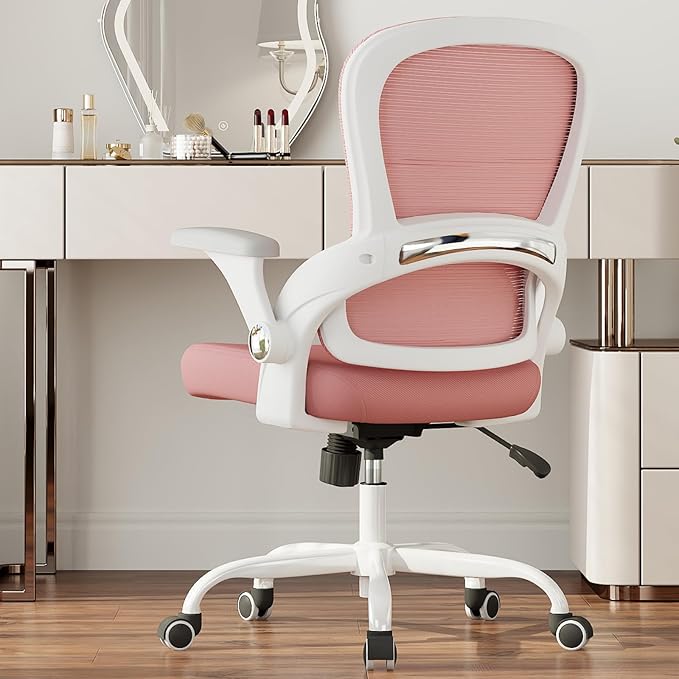 TRALT Office Chair - Ergonomic Office Chair with Back Support, Home Office Desk Chairs, Comfy Desk Chair, Computer Chair, 330lbs Wide Seat Big and Tall Office Chairs for Students (Pink)