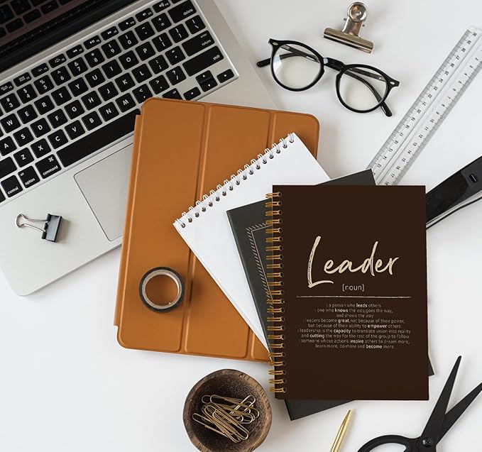 OXW Thank You Gifts for Leader, Meeting Notebook for Work, Appreciation Gift for Mentor Boss Manager, Office Supplies Leadership Gifts, Coffee College Ruled Hardcover Spiral Notebook 5.5 x 8.3