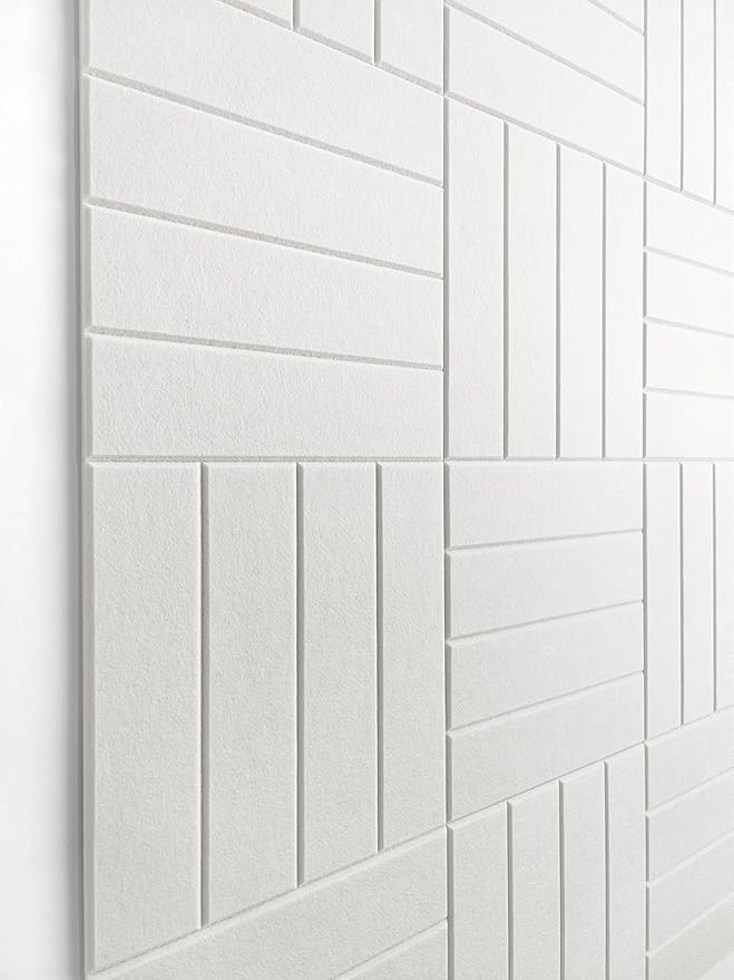 Large Cork Board Alternative - 12-Pack Felt Wall Tiles with Safe Removable Adhesive Tabs, Cork Wall Tiles Bulletin Board Home Office Essentials - Warm White