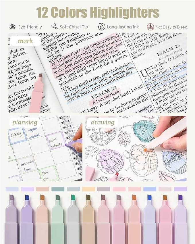 Four Candies 39 PCS Aesthetic School Supplies with Cute Pen Case, 12 Pastel Highlighters, 5 Black Ink Gel Pens, 6 Mechanical Pencils Set 0.5 & 0.7 mm for Students Stationary College Essentials (Green)