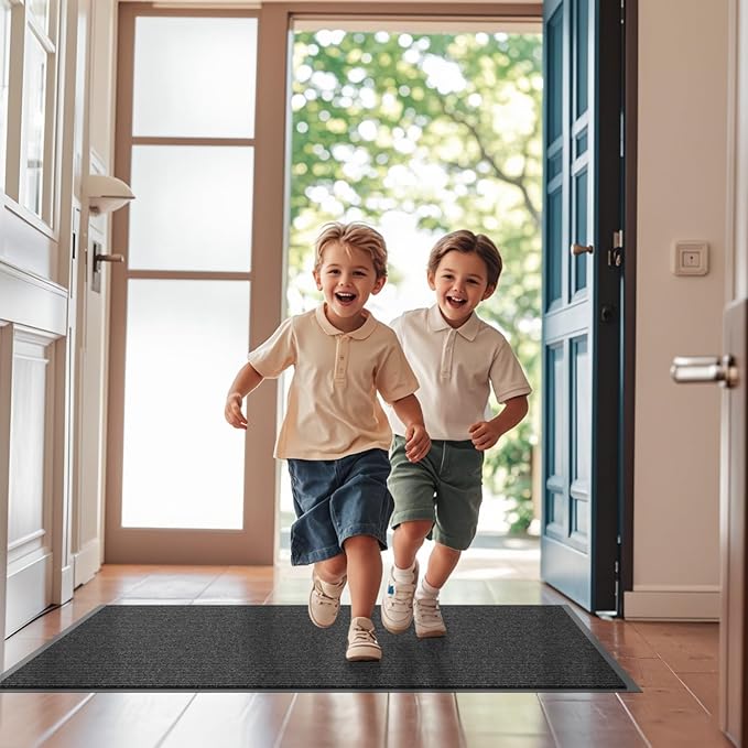 Front Door Mat, 3' x 4' Heavy Duty Indoor Outdoor Door Mat for Entryway, Commercial Door Mats Entrance, Low Profile Welcome Mats Non-Slip, Durable Rubber Backing Entry Mat for Patio, Home