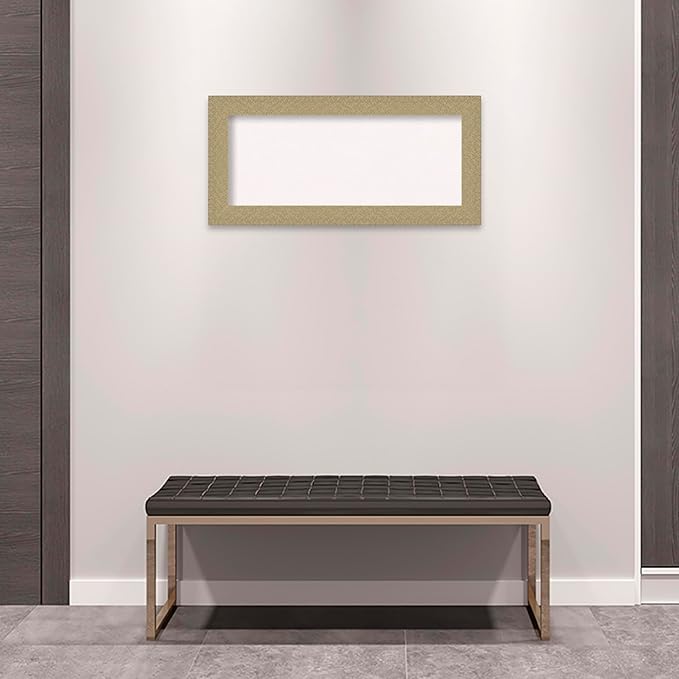 Amanti Art White Cork Board for Wall, 16x34 Vision Board with Gold Frame, Medium Corkboard Office Decor for Home Organization, Casual Corkboard Pinboard to Display Items for Home Organization in