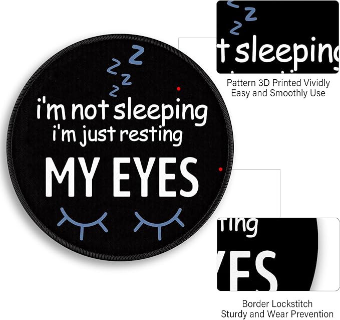 Funny Eyes Mouse Pad, Black Small Round Mousepads for Desk, Mini Travel Mouse Mat for Wireless Computer Laptop, Office Desk Accessories, 8.6 x 8.6 inch