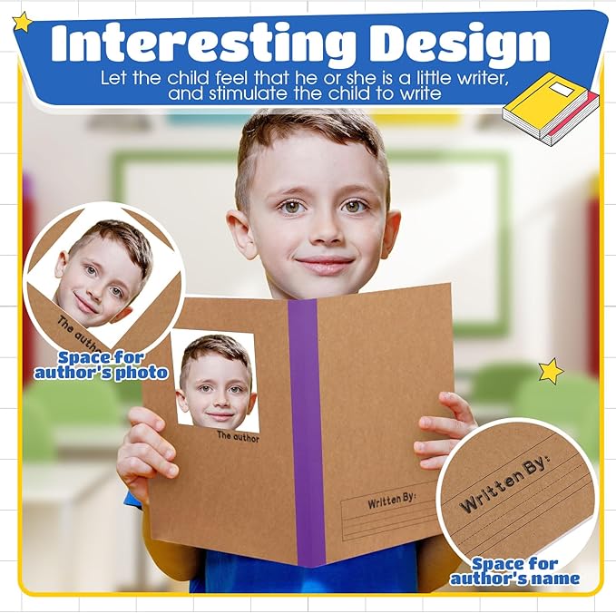 Henoyso 20 Pcs Primary Composition Notebook 9 3/4 x 7 1/2 Inch Kids Journal, Back to School Supplies, K-2 Primary Writing Notebook for Kids Student Draw and Write Story Journal (Fresh Color)