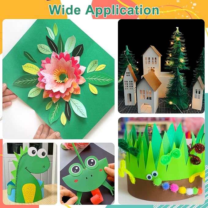 OcePor 50 Sheets Christmas Green Cardstock Paper, Colored Printer Paper 8.5 x 11, Card Stock Thick Construction for Craft,Scrapbook，Office Printing, Invitations, Certificates，92 lb/250gsm