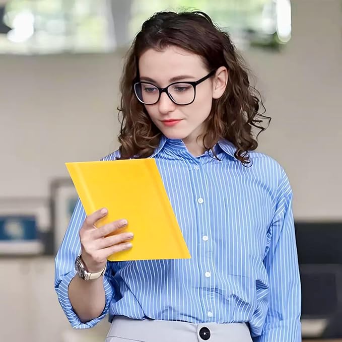 Kraft Bubble Mailers 4×8' Inch 100 Pack Yellow shipping envelopes Self-Seal Padded Mailing Envelopes for Jewelry Makeup Supplies and Small Business Packaging